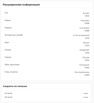 Отображение результата работы обработчика «Расчет скорости»