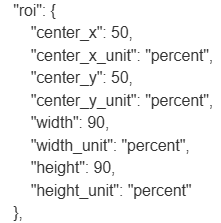 Параметры для зоны распознавания лиц ROI
