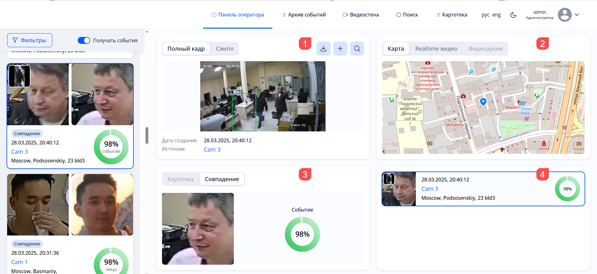 Детализированные данные события
